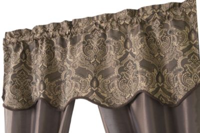 5 Piece Sheer Curtain & Valance Set - 52 in. W x 84 in. L, Brown