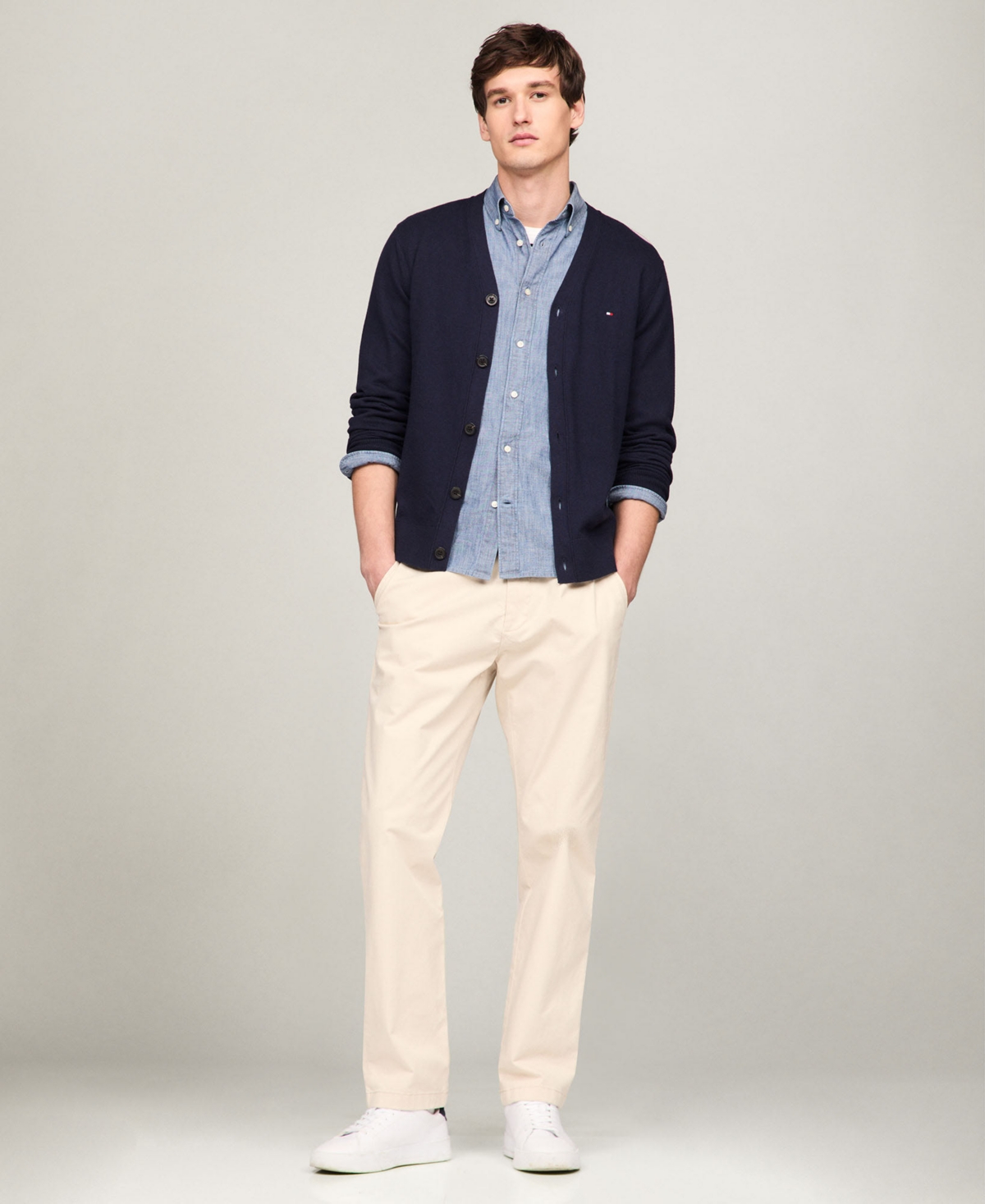 Tommy Hilfiger Men's Long-Sleeve Cotton Cashmere Cardigan