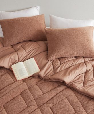 Kyla Double Diamond Quilted Teddy 3-Pc. Comforter Set, Full/Queen