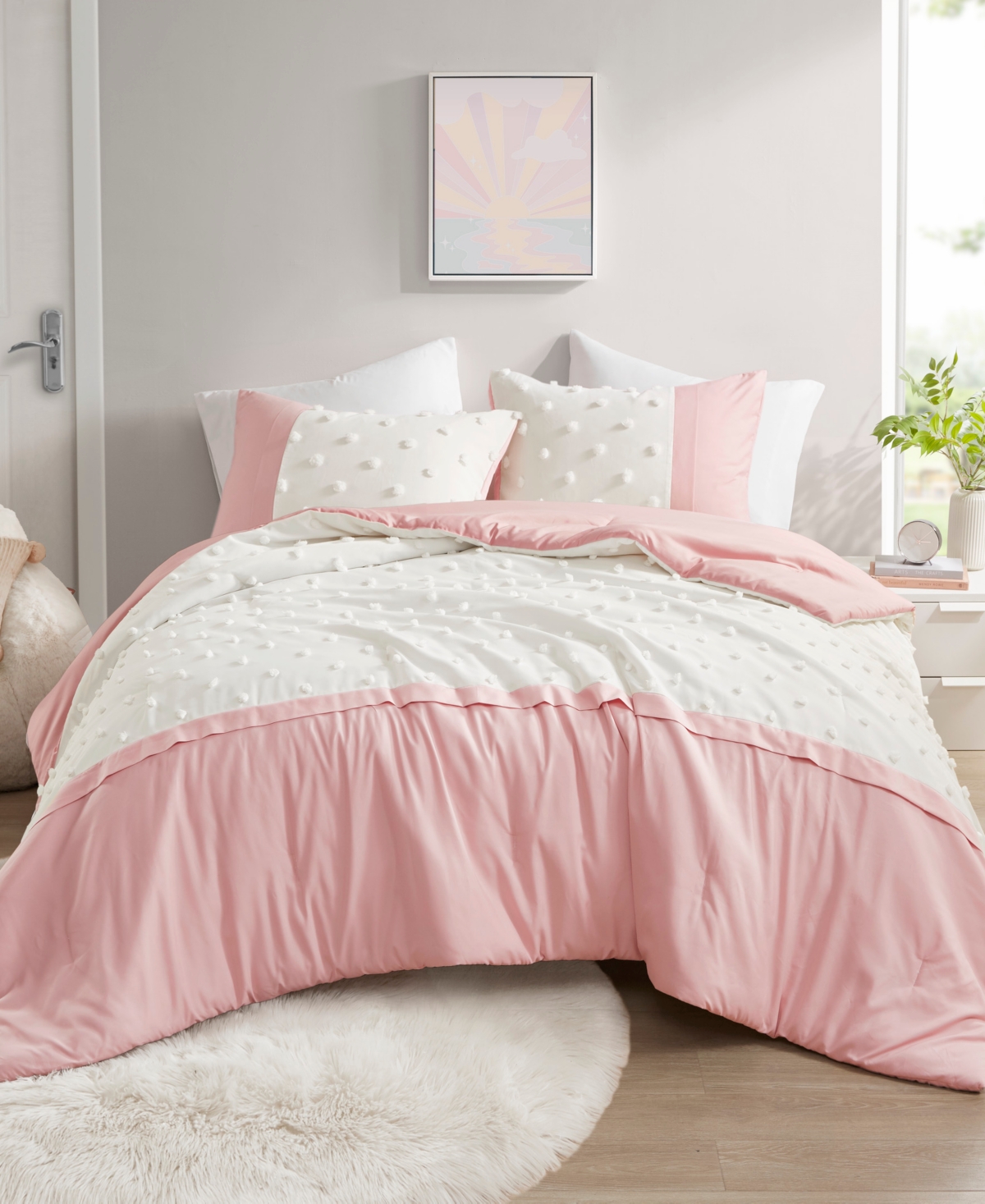 Intelligent Design Shay Clip Jacquard 2-pc. Comforter Set, Twin/twin Xl In Pink
