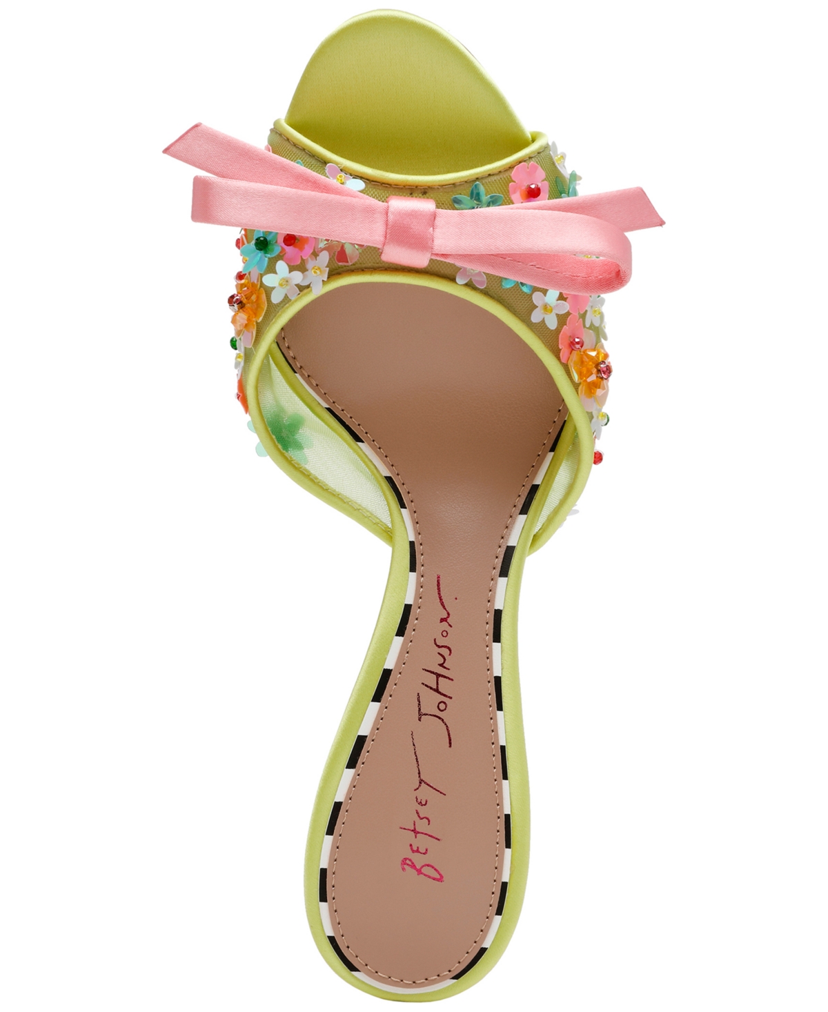 BETSEY JOHNSON WOMEN'S NADDIA DITZY FLORAL STILETTO SLIP-ON MULES 