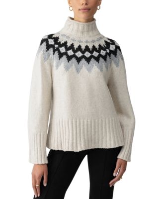 Vintage Cream Fair Isle Turtleneck Sweater outlets