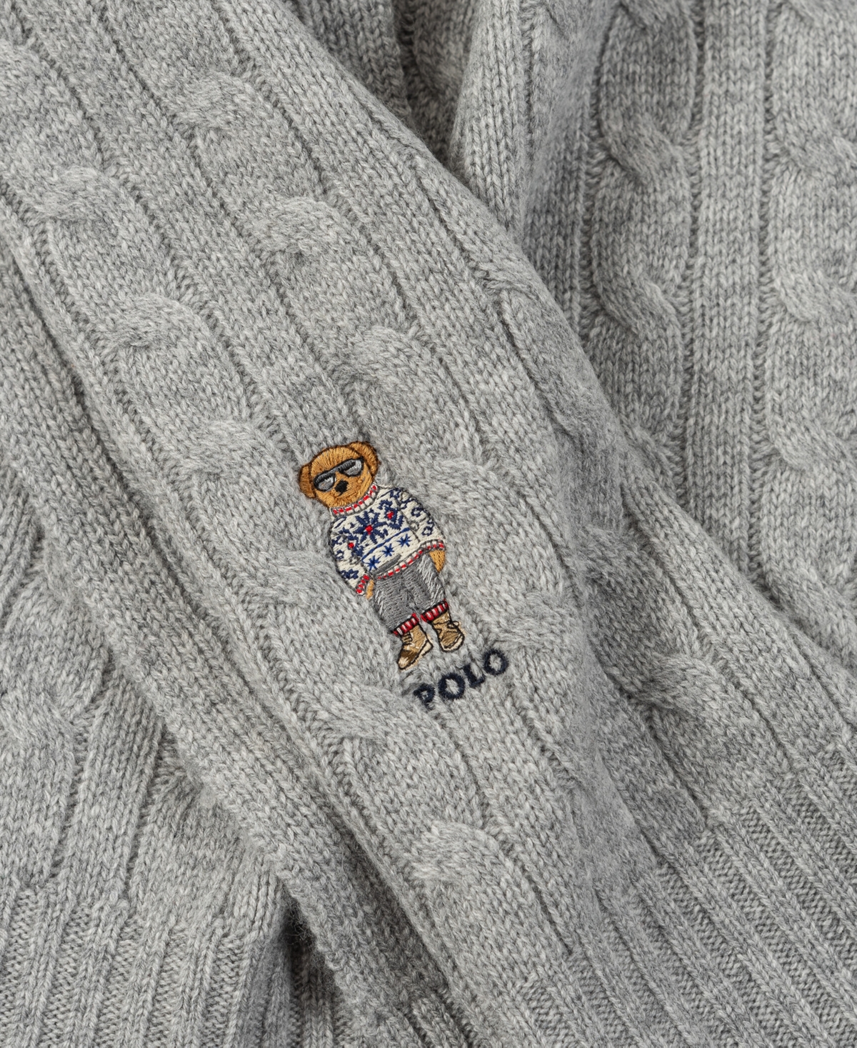 Polo Ralph Lauren Men's Holiday Bear Cable Scarf In Andover