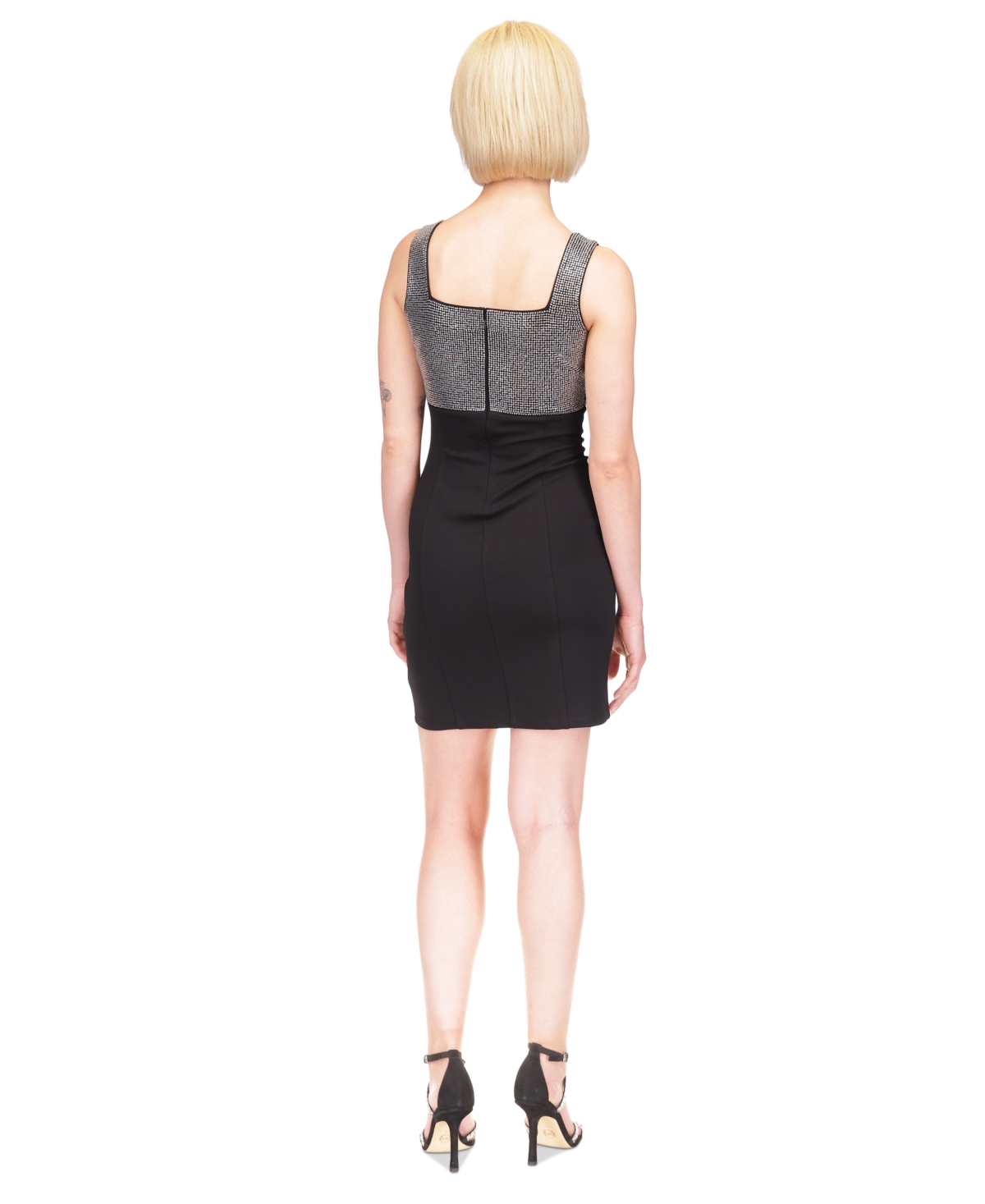 Michael Michael Kors Women's Square-Neck Embellished Sleeveless Mini Dress