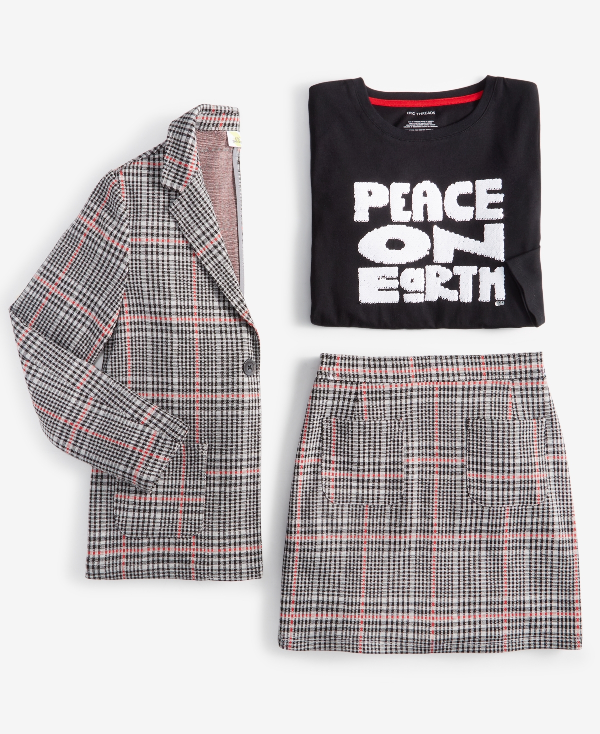 EPIC THREADS LITTLE & BIG GIRLS PLAID BLAZER, CREATED FOR MACY'S 
