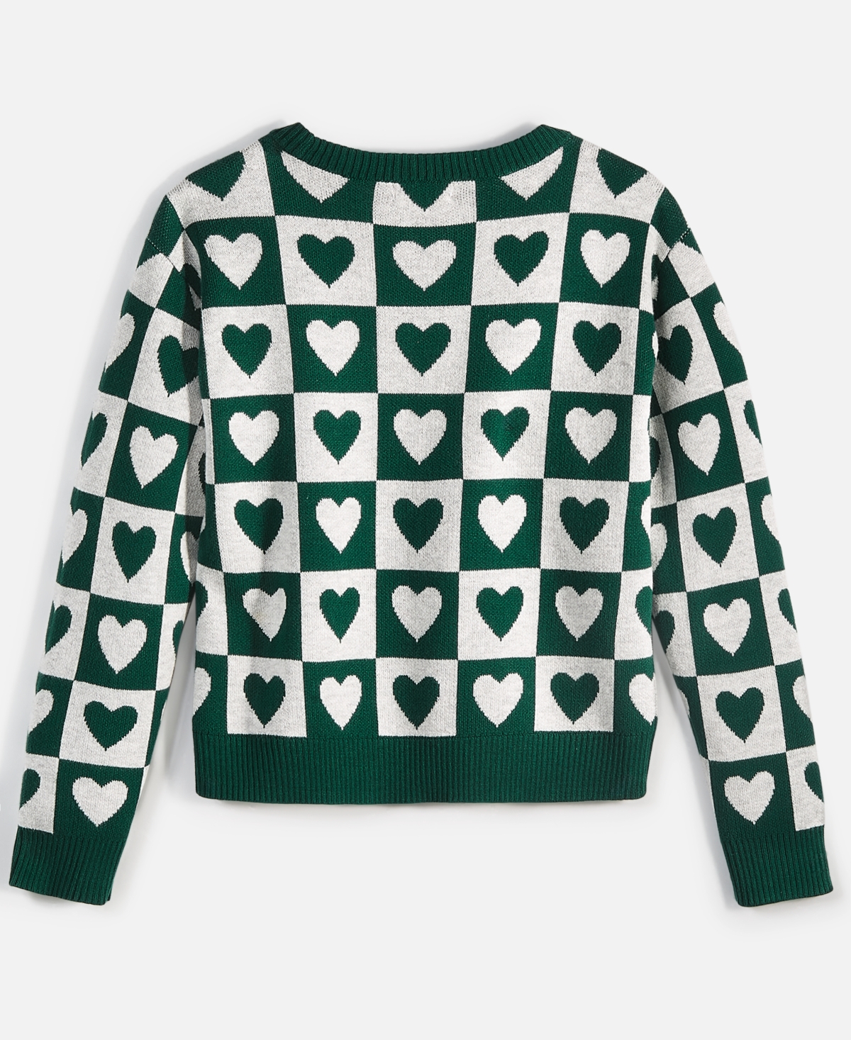Epic Threads Little & Big Girls Checkerboard Heart Sweater, Created For Macy's In Ocean Trop