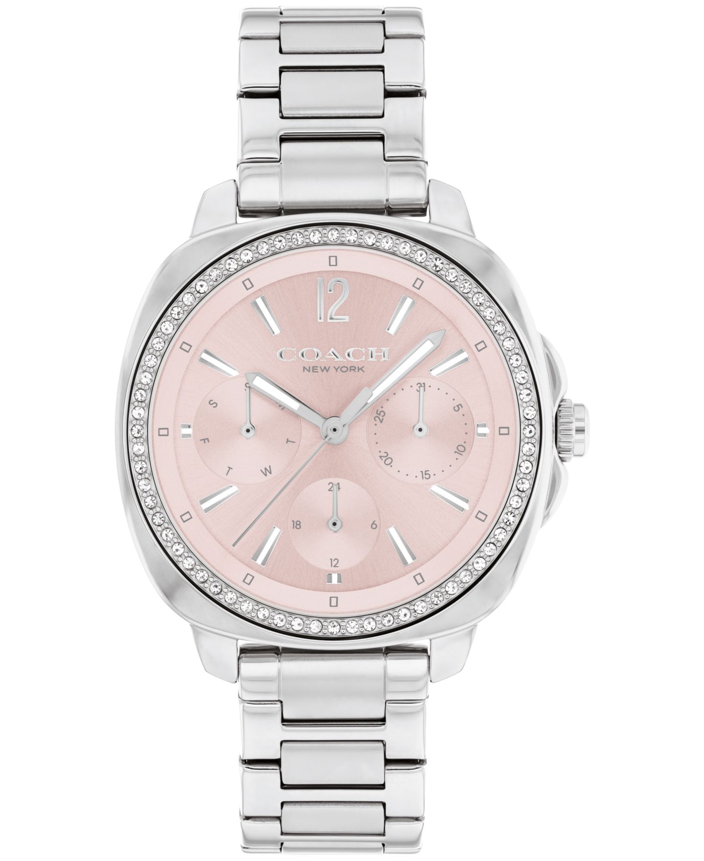 Женские часы Coach Kitt Silver Stainless Steel Bracelet Watch 34mm — фото 1