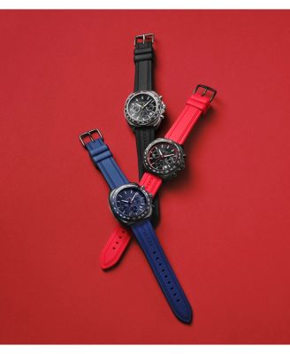 COACH Men's Charter Red Silicone Strap Watch 44.5mm - Macy's