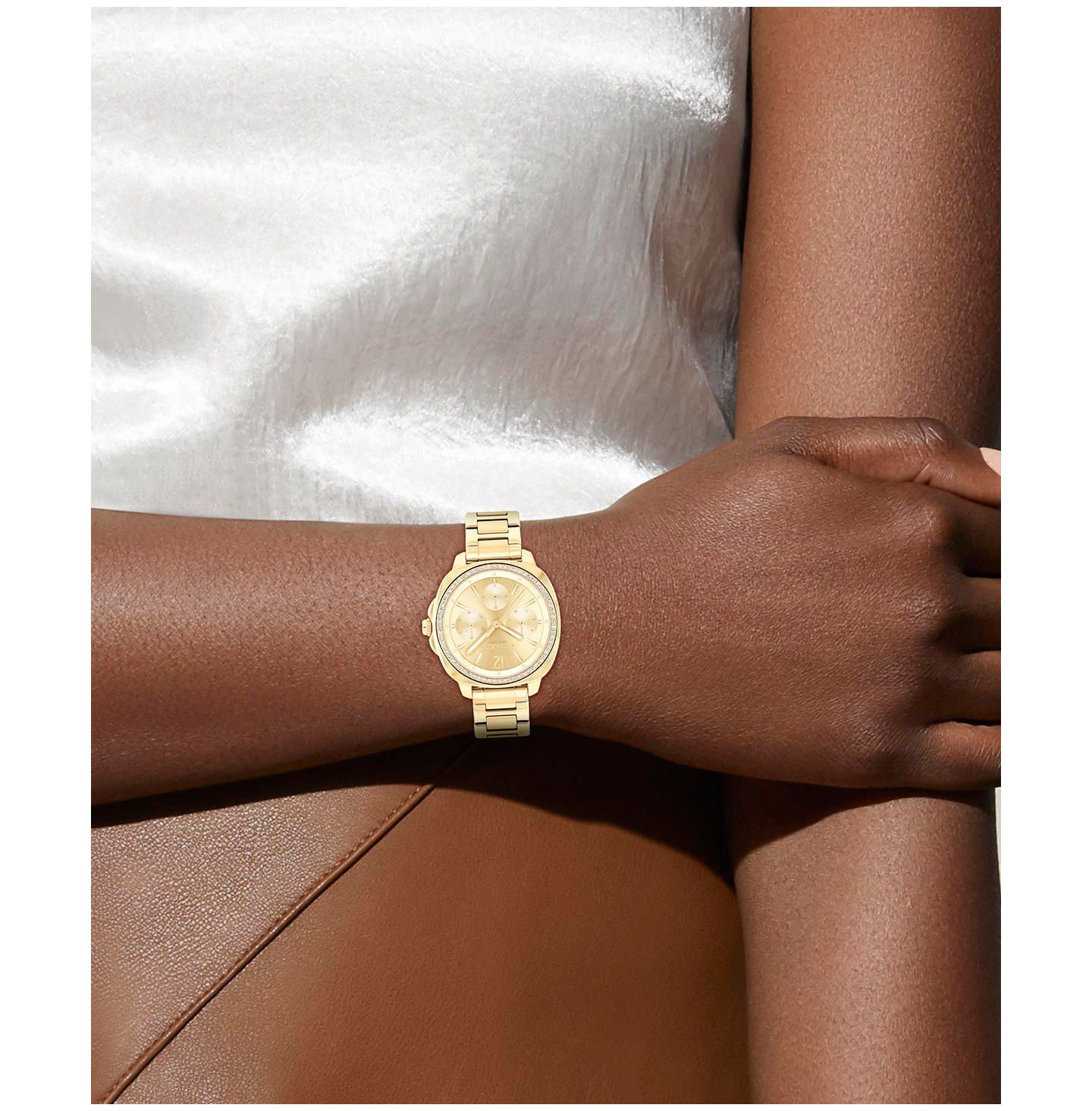 Женские часы COACH Kitt Gold-Tone Stainless Steel Bracelet Watch, 34mm — фото 4