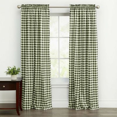 Country Farmhouse Buffalo Check Plaid Gingham Single Window Curtain