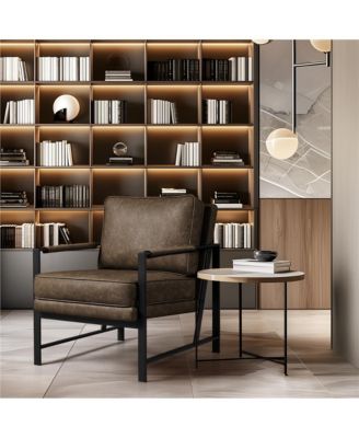 1 piece PU leather Retro Upholstered Lounge Chair Accent Chair