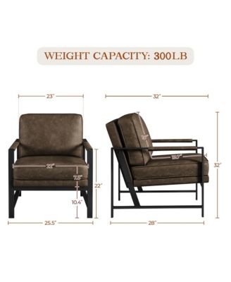 1 piece PU leather Retro Upholstered Lounge Chair Accent Chair