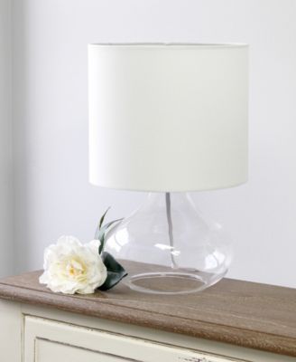 Glass Raindrop Table Lamp with Fabric Shade