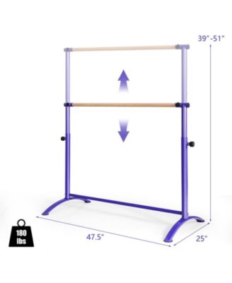 51 Inch Ballet Barre Bar with 4-Position Adjustable Height-Purple