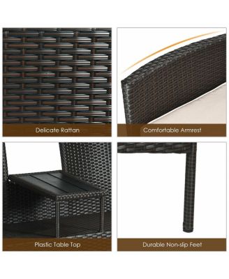 Patented Modern Patio Set with Built-in Coffee Table and Cushions