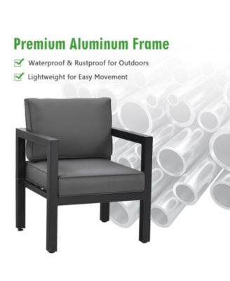 4 Pieces Set Outdoor Furniture Set for Backyard and Poolside