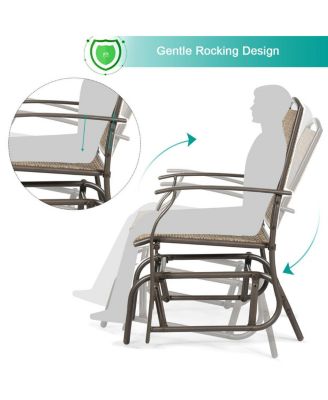 2 Pieces Patio Swing Single Glider Chair Rocking Seating