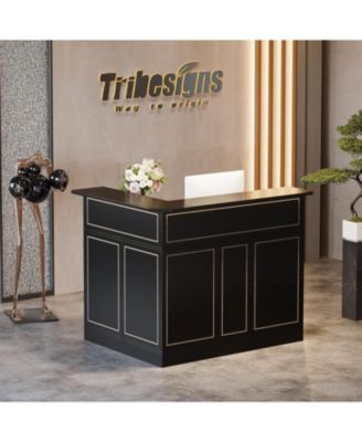 Bar Cabinet, L-Shaped Home Bar Table with Stemware Racks, 4-Tier Corner Bar Unit Liquor Wine Bar Table Reception Desk for Home Pub