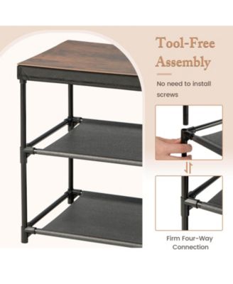 2-Drawer Nightstand with Removable Fabric Bins and Pull Handles-Black