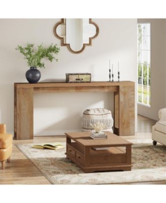 70.9-Inch Extra Long Console Table, Farmhouse Wood Sofa Table Behind Couch, Narrow Entryway Accent Table