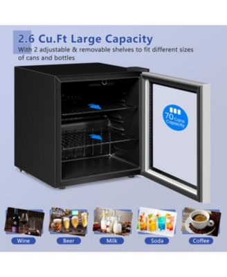 60 Can Beverage Mini  Refrigerator with Glass Door