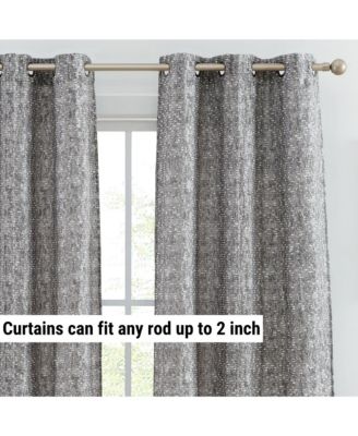 Avalon Jacquard Slub Texture - Privacy Curtains with Grommet Lightweight Window Curtain Panels, Set of 2