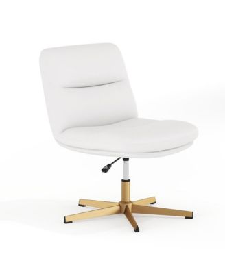 Biel Mid-Back Swivel Office Chair, Height-Adjustable Armless Design with Padded Upholstered Wide Seat and Strong Frame