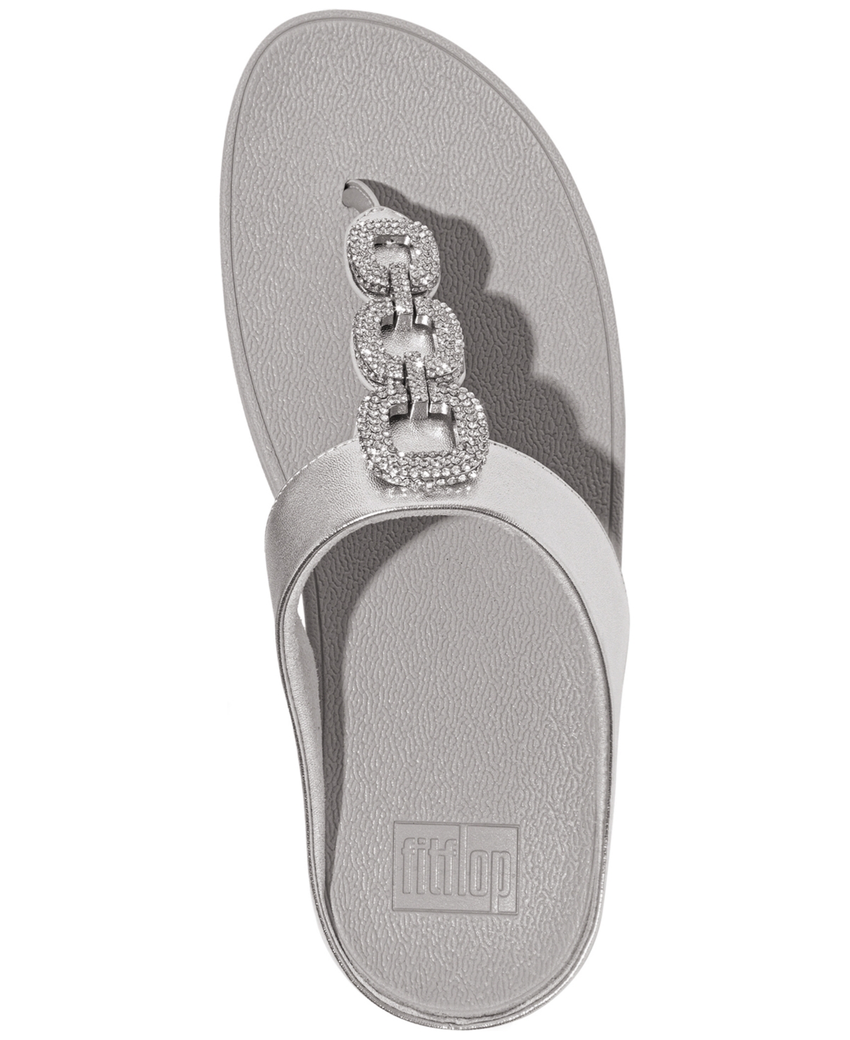 FitFlop Women's Fino Crystal Chain Leather Toe-Post Sandals