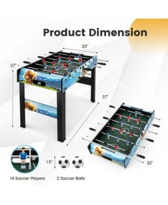 37 Inch Mini Foosball Table with Score Keeper and Removable Legs