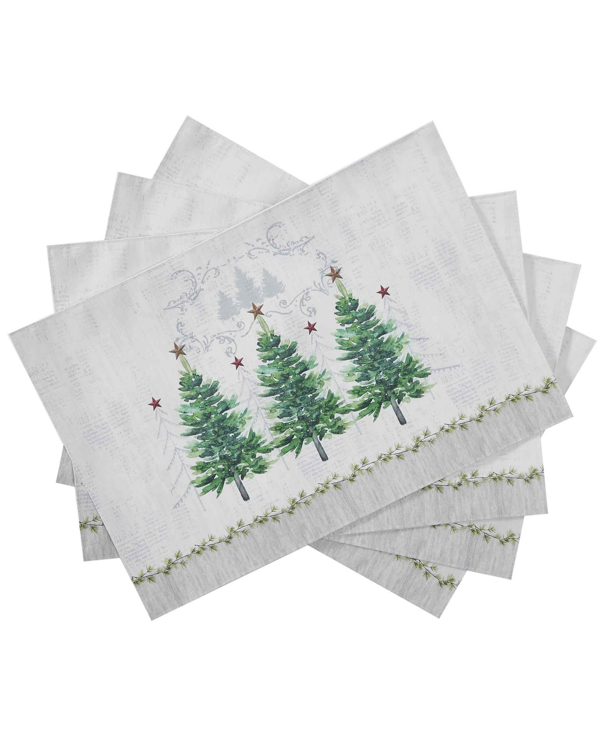 Avanti Trees Polyester 18" X 18'', Set Of 4 In Green