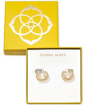 Kendra Scott - 14k Gold-Plated Small Pav&eacute; Huggie Hoop Earrings, 0.62"
