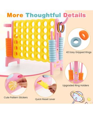 Jumbo 4-to-Score 4 in A Row Giant Game Set with Carry Bag Stickers for Kids Adults