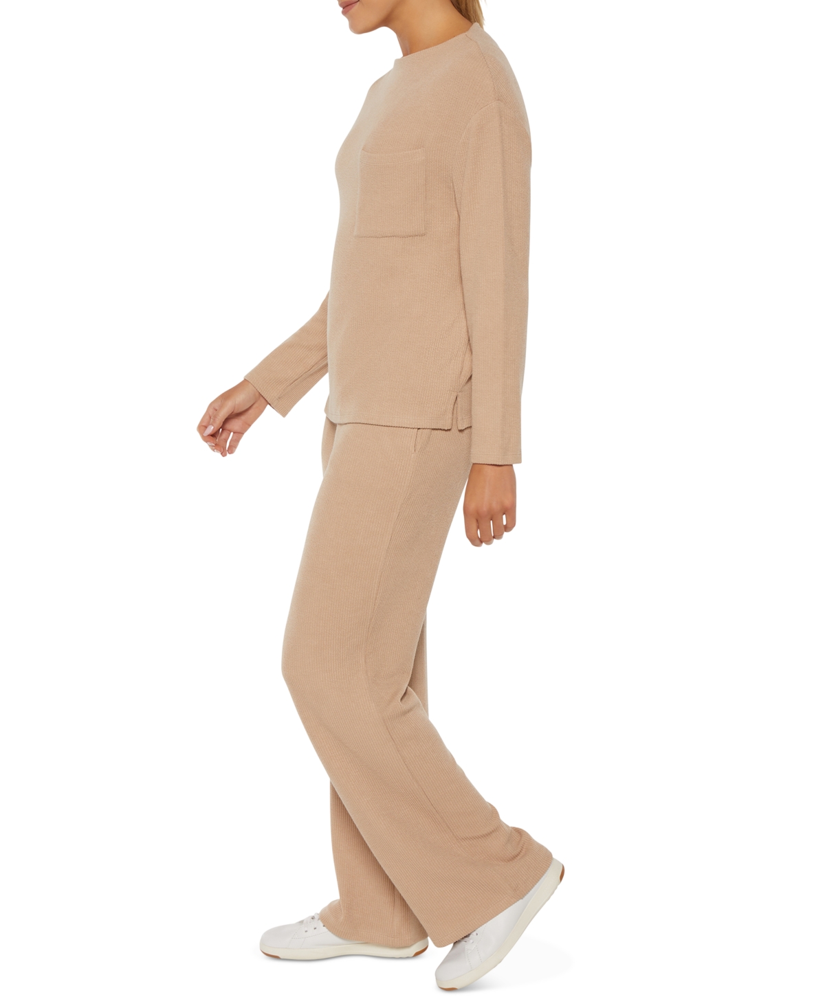 Three Dots Women's Bexley Chest-Pocket Long-Sleeve Top