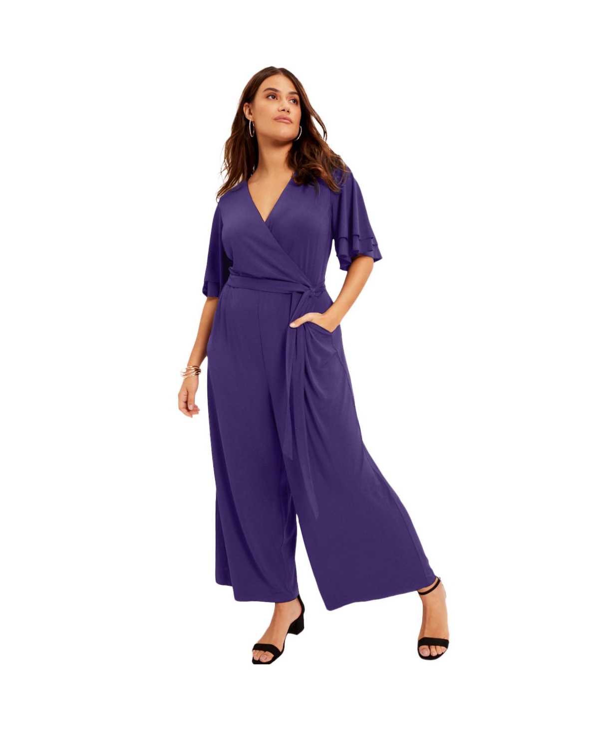 June + Vie Plus Size June + Vie Wide-Leg Jumpsuit
