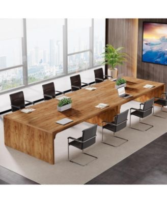 13FT Conference Table, Large Rectangle Conference Room Table, Long Meeting Seminar Table Business Tables for 10-14 People (Two Tables)