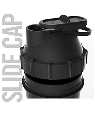 Tumbler: Protein Shaker Bottle and Smoothie Cup, 24 oz - Bladeless Blender Cup Purees Raw Fruit with No Blending Ball - Drink Powder Mix Shake Mixer for Pre Workout, Gym - Cyan Blue