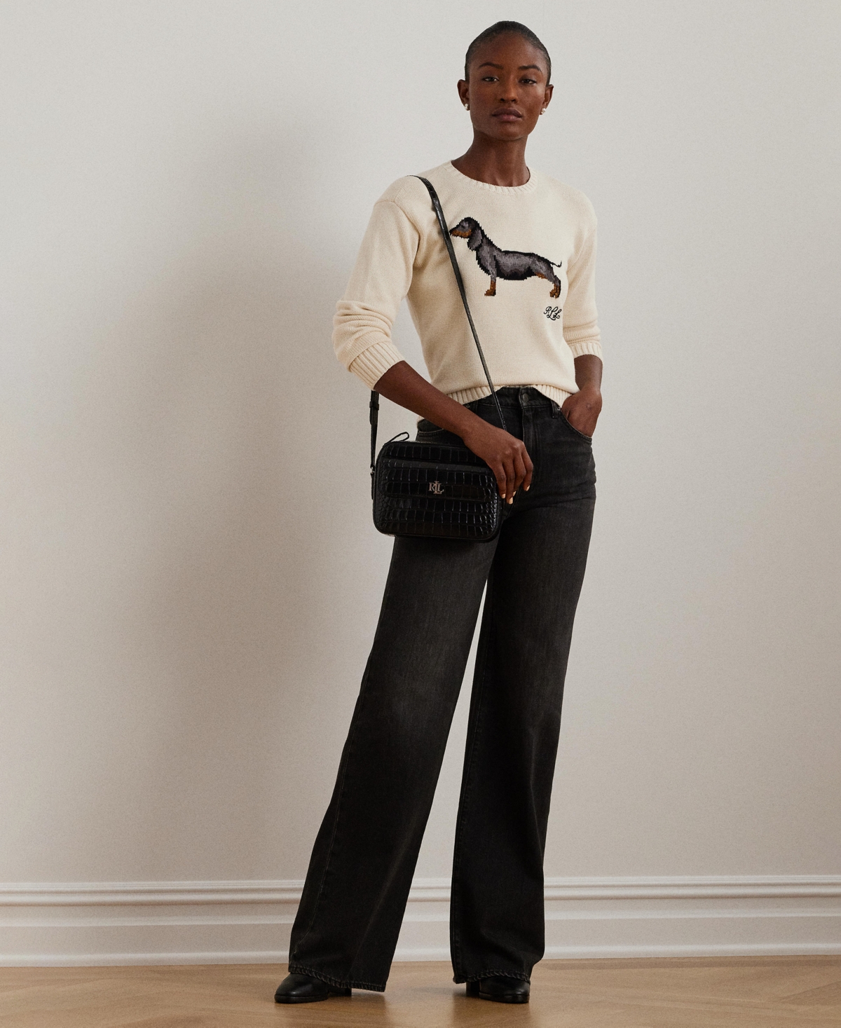 Lauren Ralph Lauren Women's Mid-Rise Wide-Leg Jeans