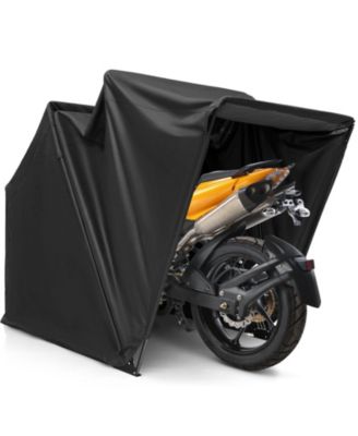 Outdoor Motorcycle Shelter Waterproof Motorbike Storage Tent with Cover-Black