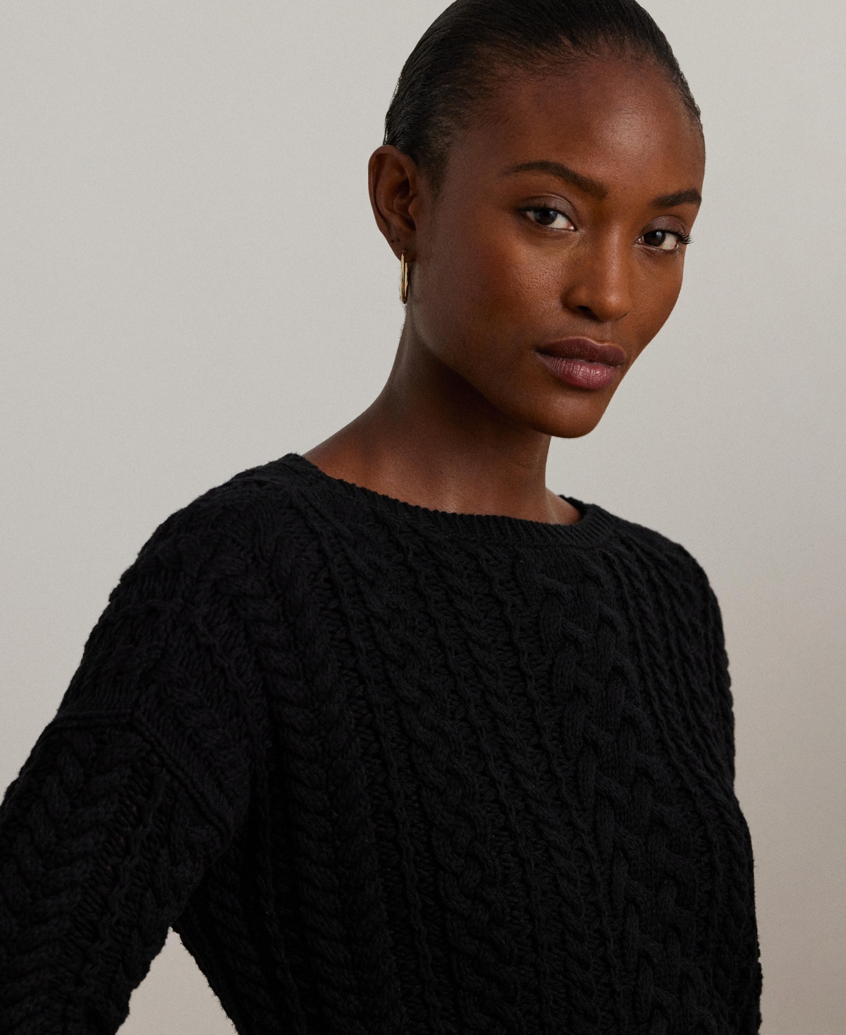 Lauren Ralph Lauren Women's Cable-Knit Cotton-Blend Sweater