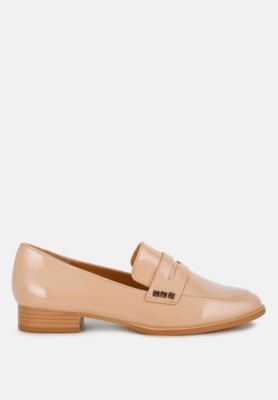 London Rag Womens Winged Patent Pleather Penny Loafers