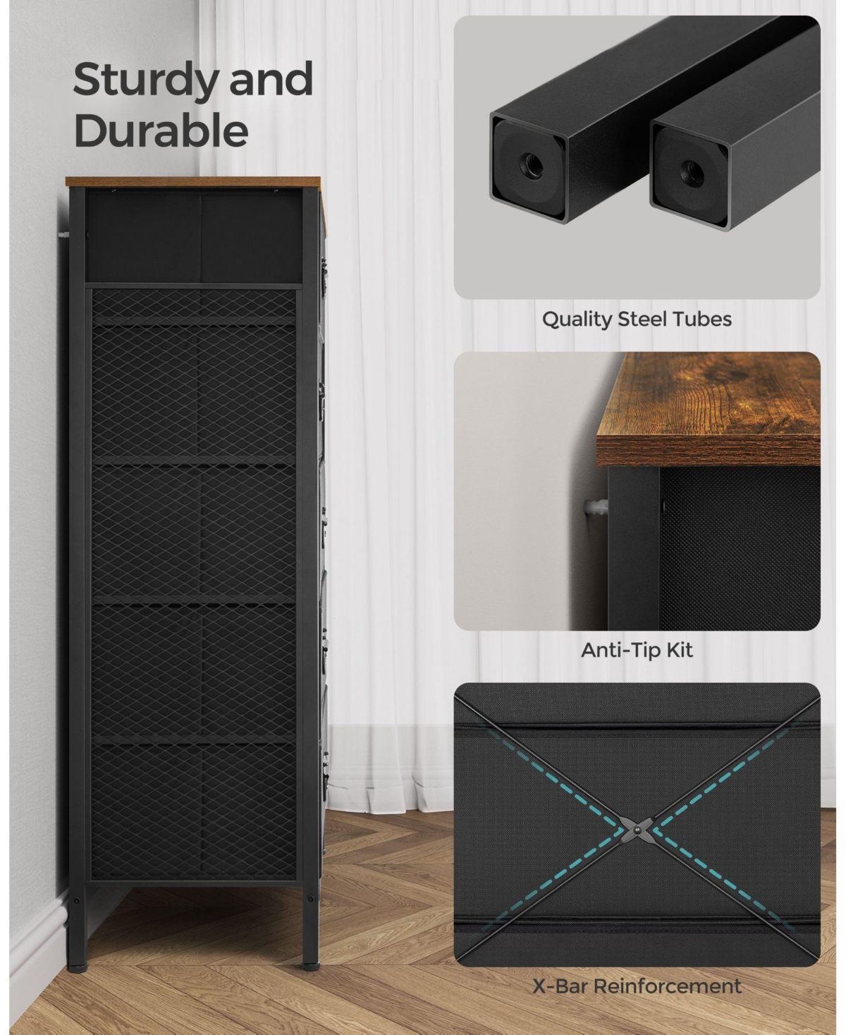 Slickblue Bedroom Dresser Versatile Storage Organizer for a Neat and Stylish Space With 5 Drawers