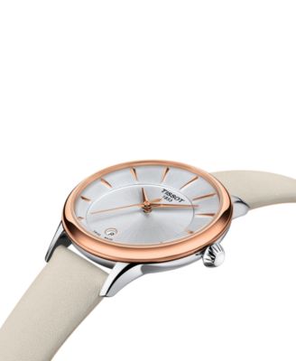 Women's Swiss Odaci-T Cream Leather Strap Watch 33mm