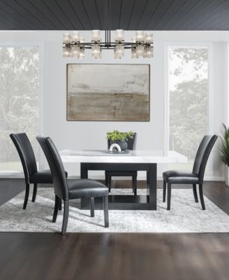 Kellet 5 Pc. Rectangular Marble Dining Set (Table & 4 Side Chairs), Created for Macy's