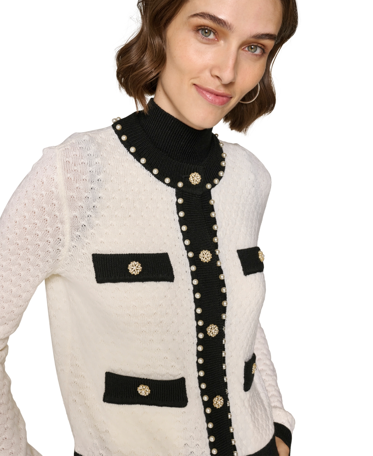 Karl Lagerfeld Paris Women's Four-Pocket Cardigan