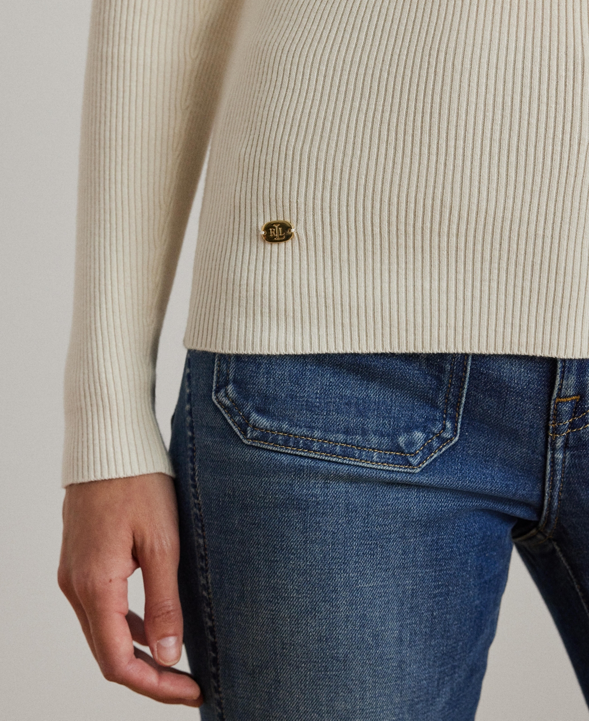 Ralph Lauren Ribbed Turtleneck Sweater P Xs Xxl In White