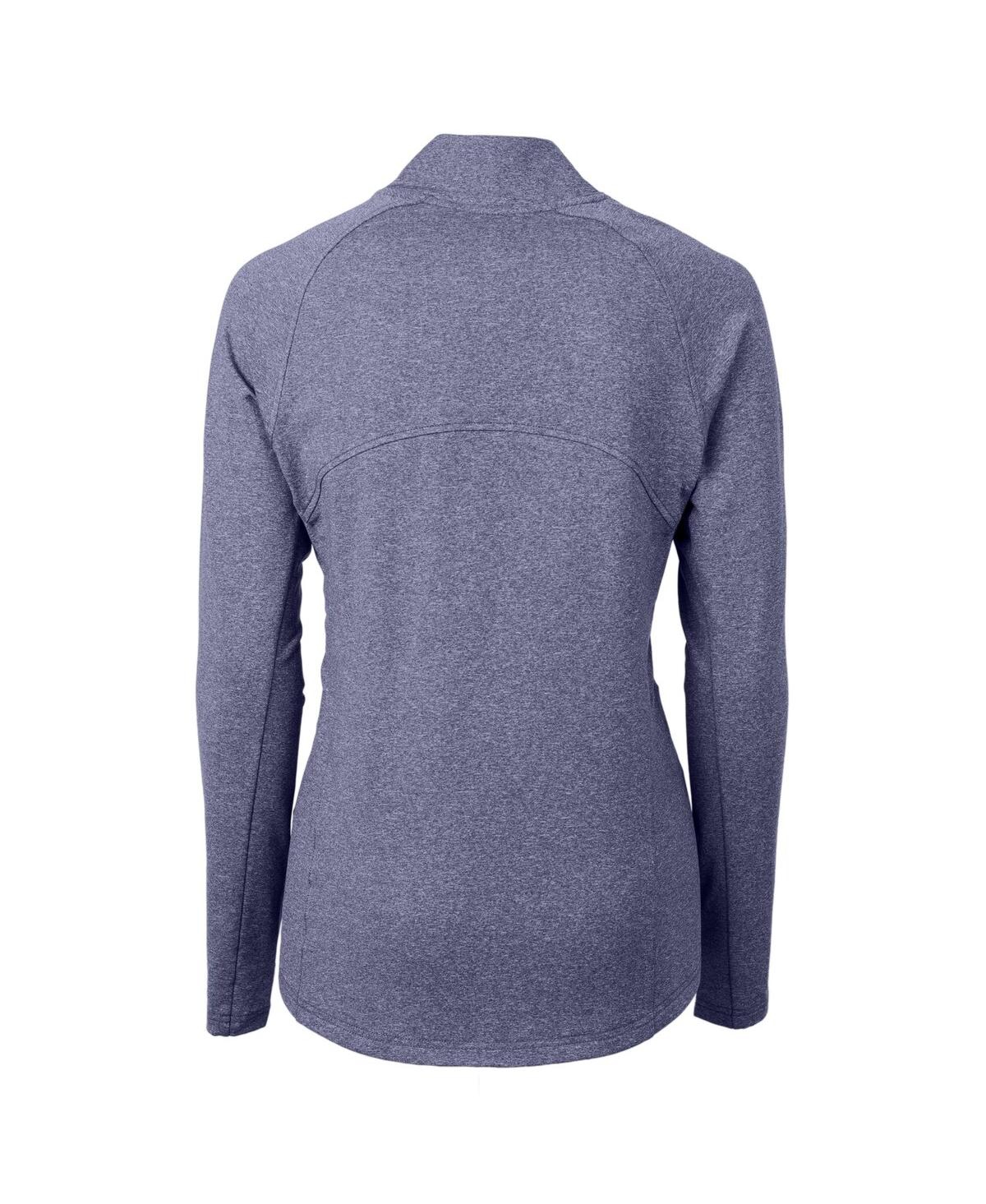 Cutter & Buck Women's Heather Navy Tennessee Titans Adapt Eco Knit Raglan Full-zip Jacket In Heather Navy
