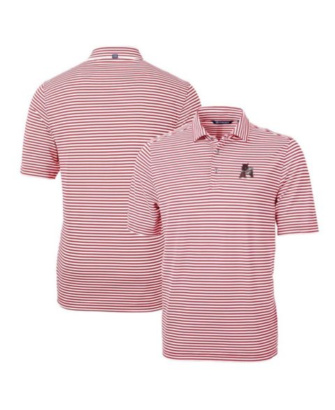 Мужское поло Cutter & Buck Arkansas Razorbacks Throwback Logo Virtue Eco Pique Stripe Polo, цвет: Красный