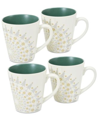 Noritake - Stoneware 4-Pc. Colorwave Spruce Holiday Mugs