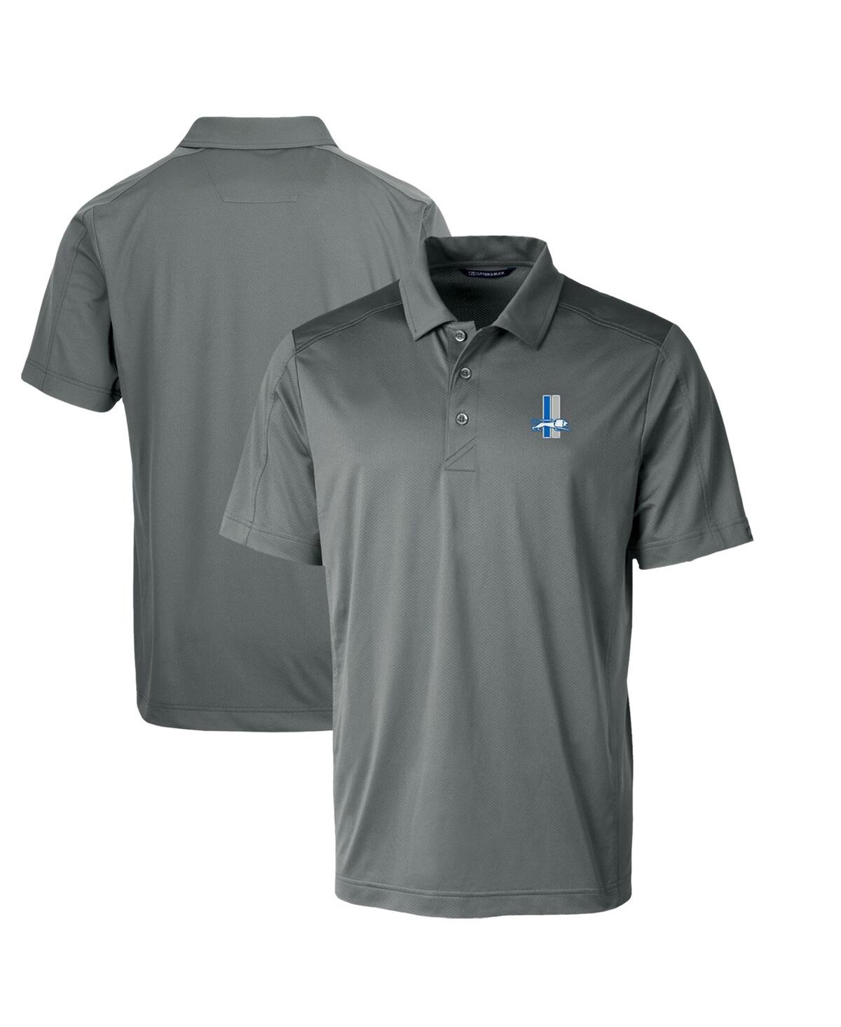 Men's Detroit Lions Throwback Logo Prospect Textured Stretch Polo - Steel