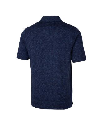 Men's Navy Houston Oilers Advantage Tri-Blend Space Dye Throwback Polo